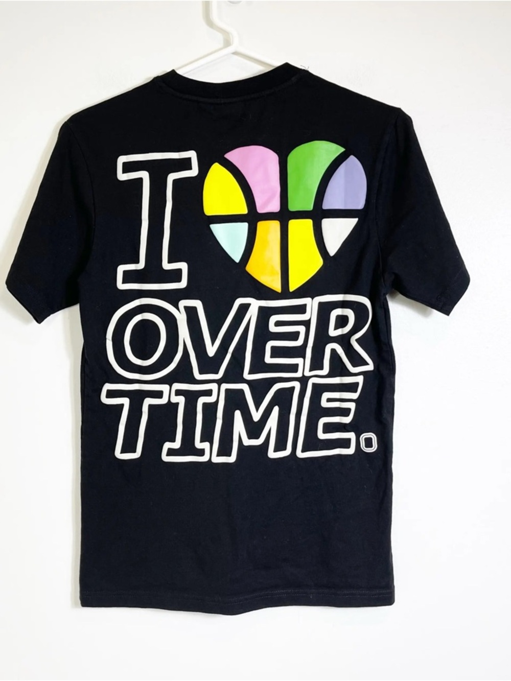 Overtime Youth M-  Black Graphic 'I Love Overtime' Short Sleeve Tee